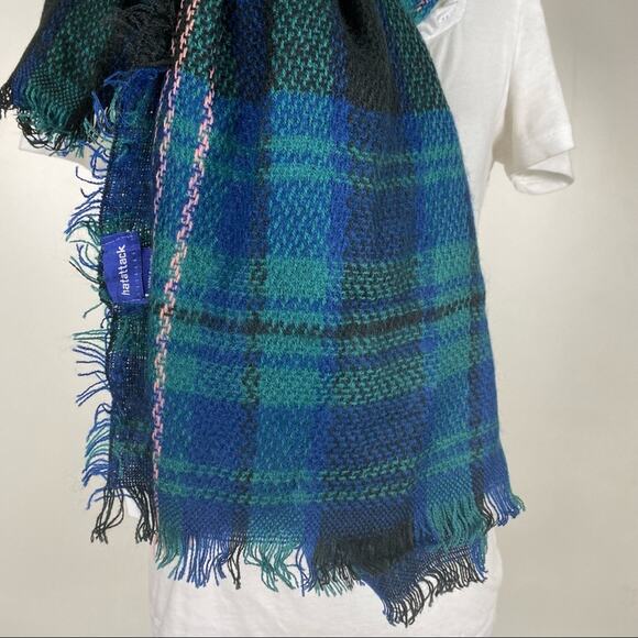 HAT ATTACK Jewel Plaid Blanket Bottle Fringe Scarf Shawl Wrap - Picture 3 of 5